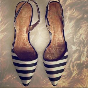 Sam Edelman black and white slingback